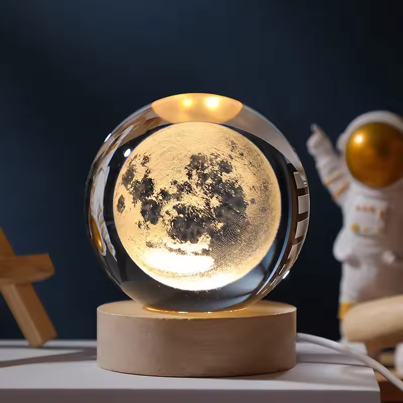 Lampara Luna Llena 3d Flotante